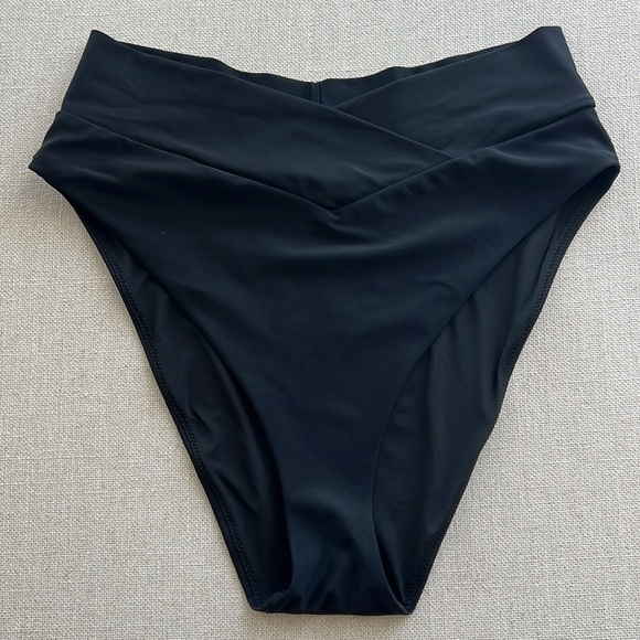 AERIE Black High Waist Bikini Bottom - Picture 9 of 12